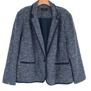 TALBOTS womens Blue Boucle Blazer jacket Lined plus career Size 22w petite